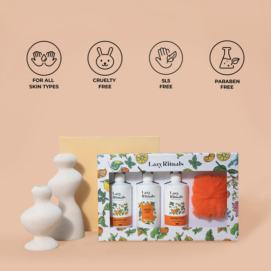 Tangerine & Basil Shower Gel + Body Lotion + Hand Wash + Free Loofah