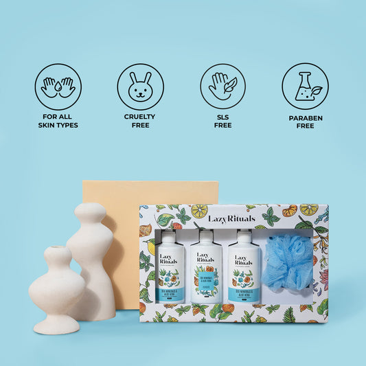Sea Minerals & Aloe Vera Shower Gel + Body Lotion + Hand Wash + Free Loofah
